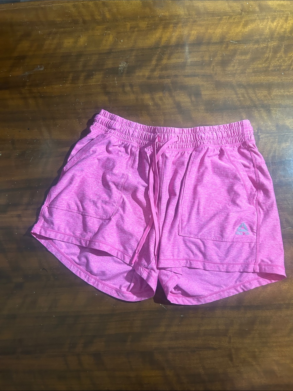 Reebok Pink Women's Athletic Drawstring Shorts with Pockets